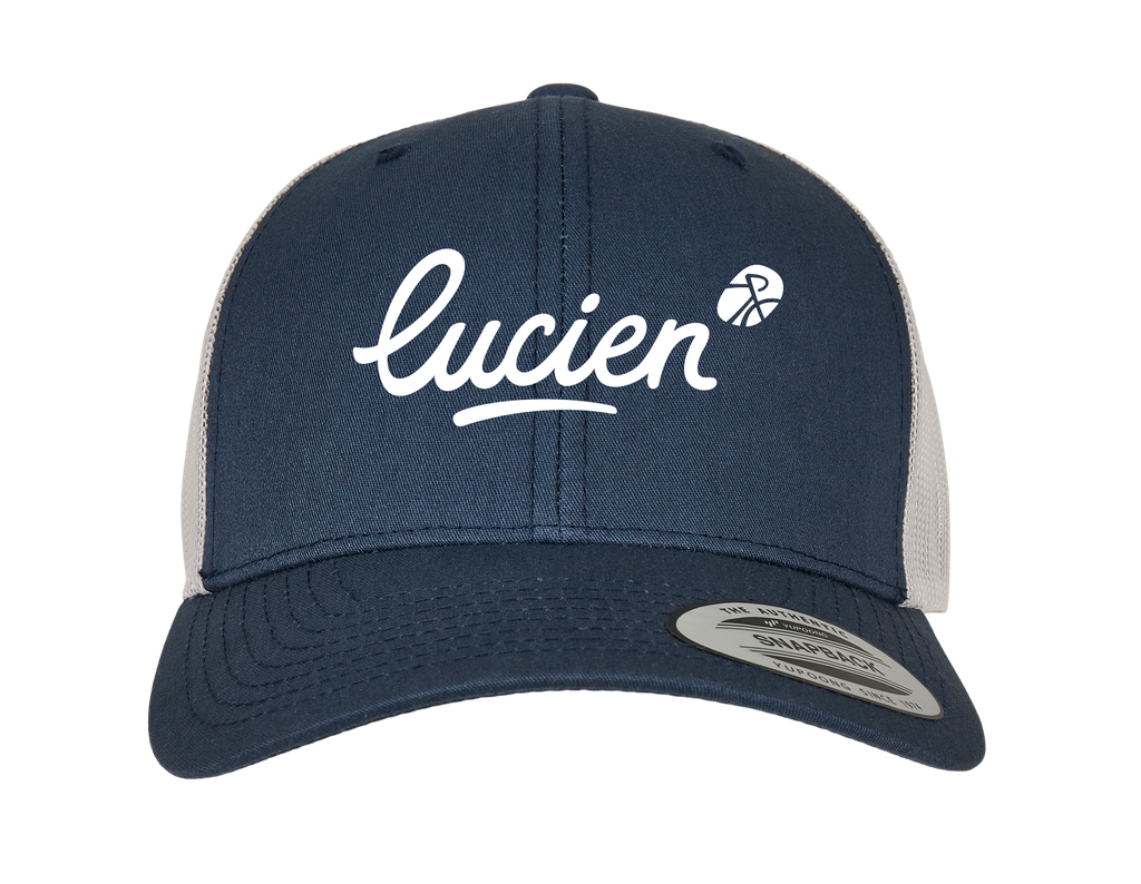 Casquette retro trucker bicolore avec Brodage Lucien